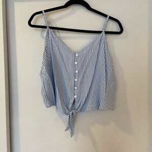 Blue and White Stripped Tank Top in 2X.